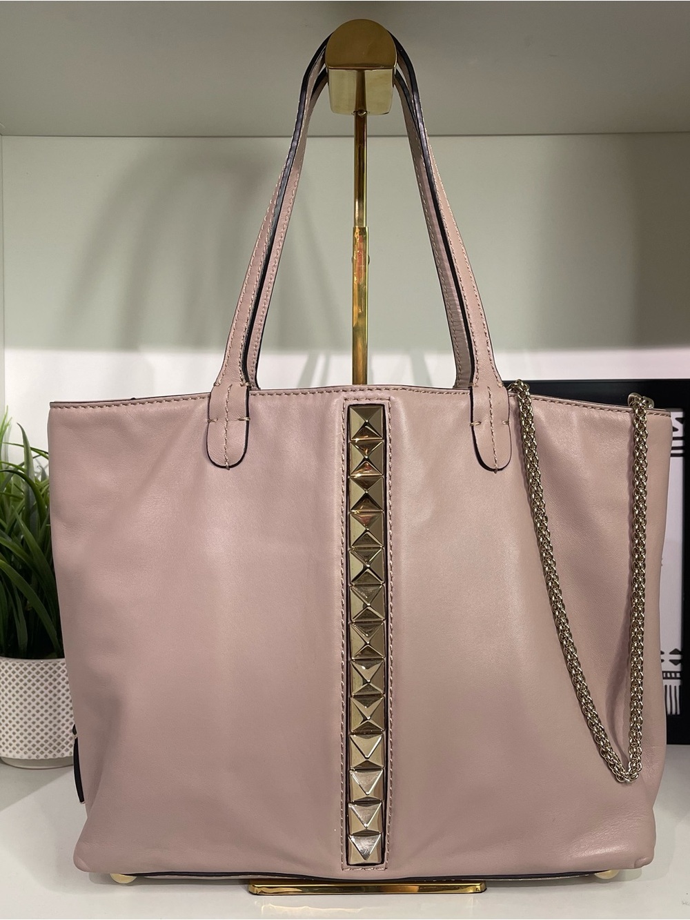 Valentino Blush Pink Leather Tote RockStud